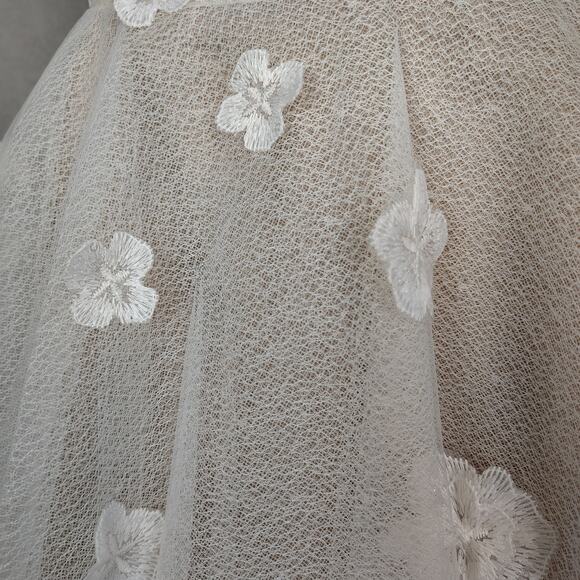 By Watters Jive 3D Floral Tulle Corset Ivory-Nude Mini Dress Size 8 - Picture 15 of 16